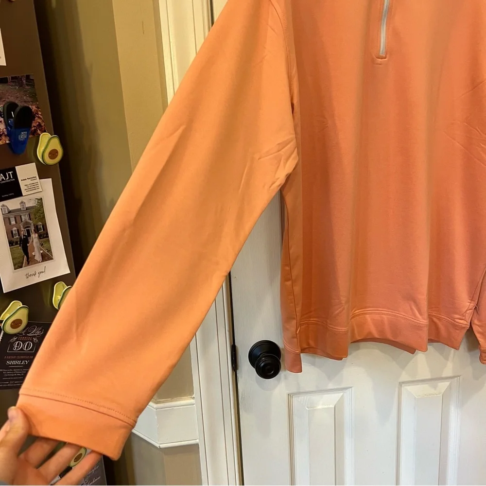 Peter Millar Perth Melange Performance Quarter Zip Men’s XXL Sea Star Orange